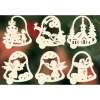 6 Clochettes De Noël En Bois Avec Motifs - Set N° 19|Ratags, décos de Noël lumineuses en bois Sale