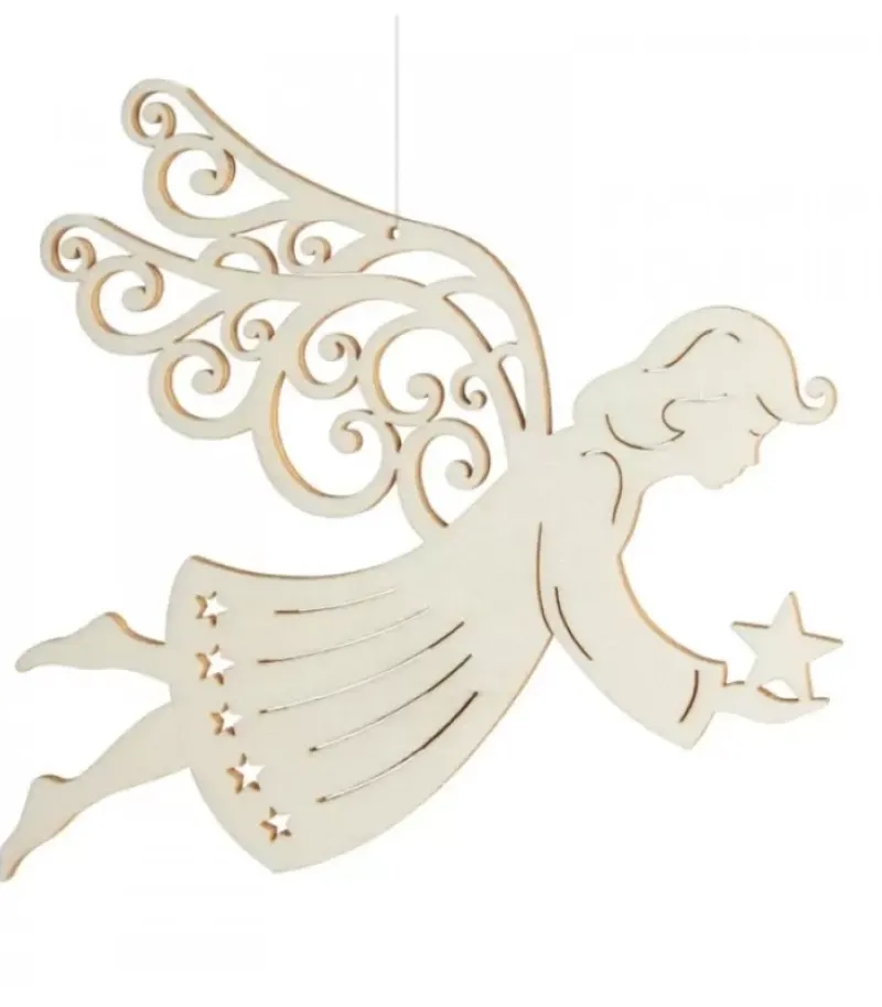 Ange De Noël A Suspendre En Feuille D'Erable, 14 Cm|Waldfabrik, photophore en bois et étoile sapin de Noël Hot