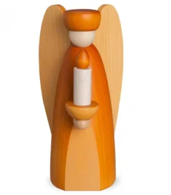 Ange De Noël En Bois Jaune Avec Bougie|Köhler, Père Noël en bois Sale