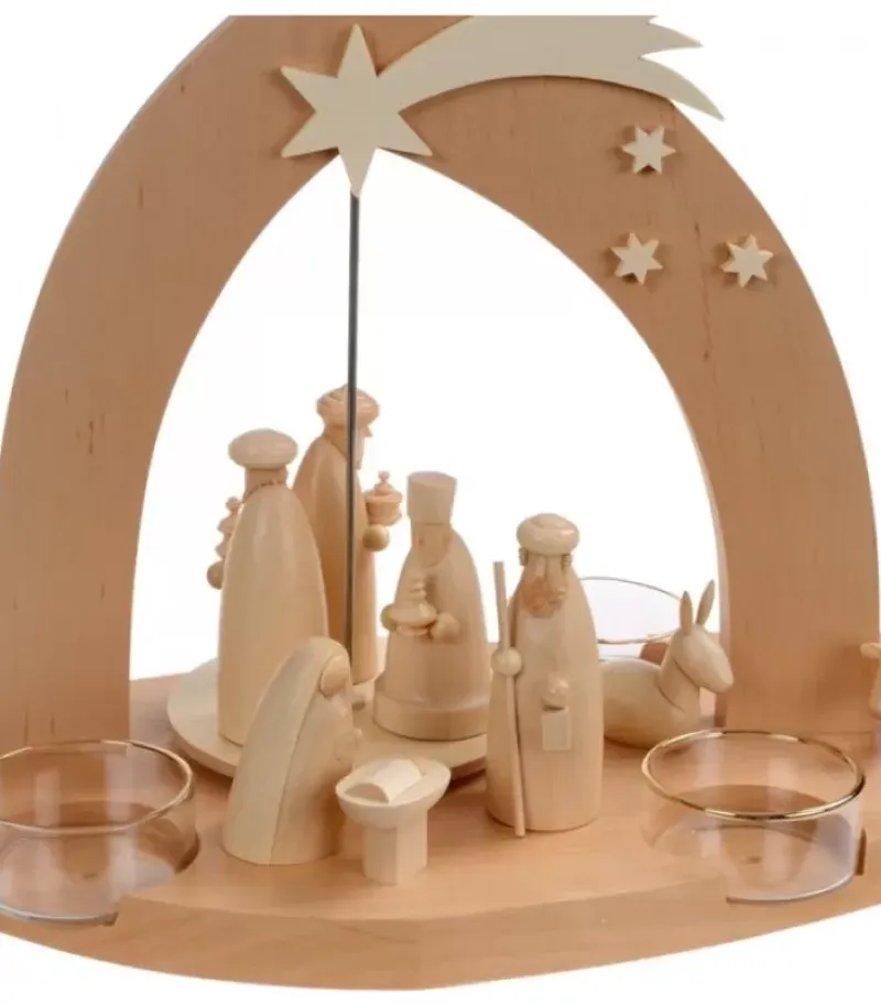 Arche Pyramide Moderne De Noël En Bois D'Aulne|Schalling, crèche moderne Online