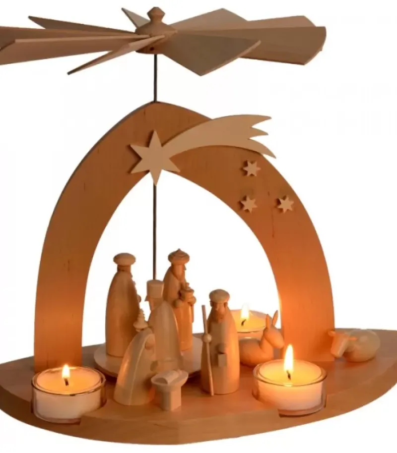 Arche Pyramide Moderne De Noël En Bois D'Aulne|Schalling, crèche moderne Online