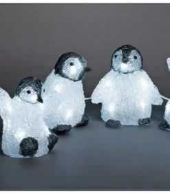 Bebes Pingouins Lumineux Led En Acrylique, 12,5 Cm|Konstsmide, guirlandes lumineuses de Noël