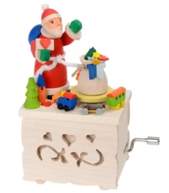 Boite A Musique Enfant A Manivelle, Père Noël Et Jouets|Graupner, décoration de sapin de Noël, Déco Noël enfant Sale