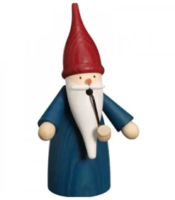 Bonhomme Fumeur Père Noël Manteau Bleu|Seiffener Volkskunst Hot