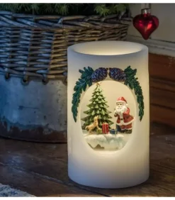 Bougie Led Père Noël Avec Petit Chien|Konstsmide, guirlandes lumineuses de Noël New