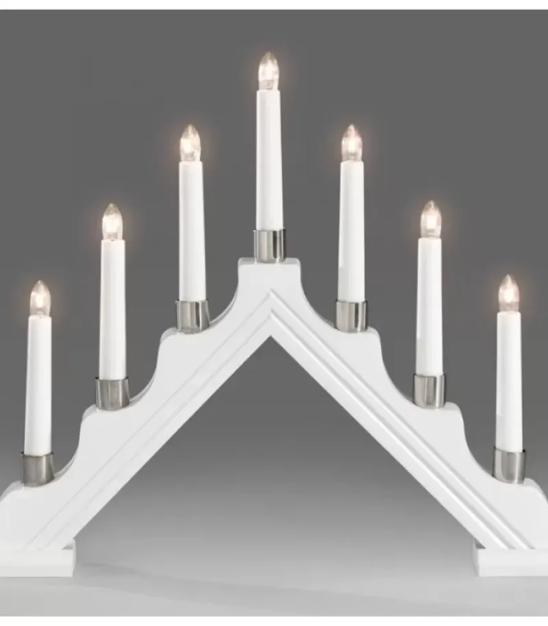 Chandelier À 7 Branches Electrique En Bois Blanc|Konstsmide, guirlandes lumineuses de Noël Discount
