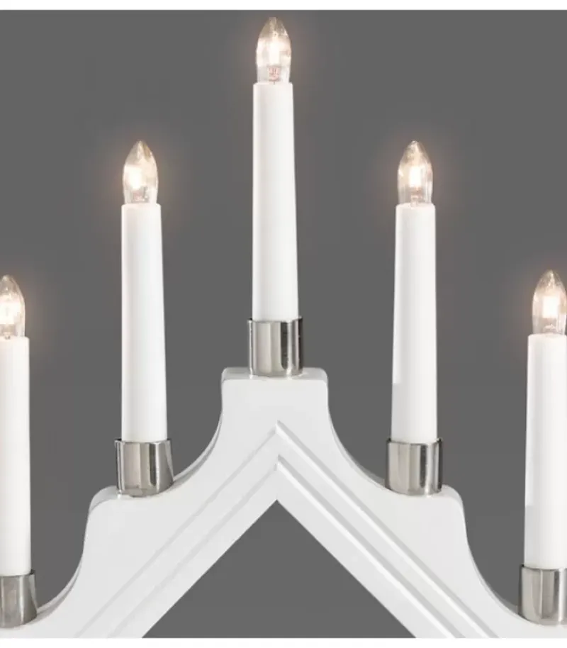 Chandelier À 7 Branches Electrique En Bois Blanc|Konstsmide, guirlandes lumineuses de Noël Discount