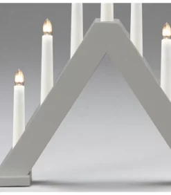 Chandelier En Bois Scandinave, Laque Gris Mat, 7 Ampoules|Konstsmide, guirlandes lumineuses de Noël Hot