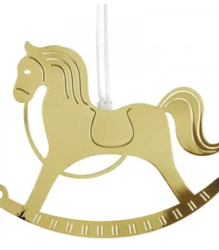 Cheval A Bascule Design En Metal Dore A Suspendre|Pluto Produkter, déco de Noël Scandinave Discount