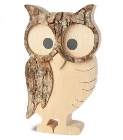 Chouette Hulotte En Bois, 14 Cm|Waldfabrik, photophore en bois et étoile sapin de Noël Hot