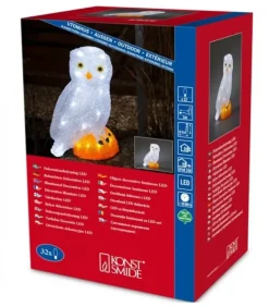 Chouette Lumineuse Led En Acrylique, 27 Cm|Konstsmide, guirlandes lumineuses de Noël Discount
