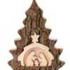 Crèche De Noël 16 Cm, Taillee Dans Une Ecorce De Bois En Forme De Sapin|Waldfabrik, photophore en bois et étoile sapin de Noël