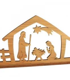 Crèche De Noël Diorama En Bois D'Olivier, 8 Cm|Waldfabrik, photophore en bois et étoile sapin de Noël Best