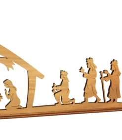 Crèche De Noël Diorama En Bois D'Olivier, 8 Cm|Waldfabrik, photophore en bois et étoile sapin de Noël Best