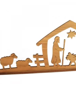 Crèche De Noël Diorama En Bois D'Olivier, 8 Cm|Waldfabrik, photophore en bois et étoile sapin de Noël Best