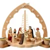 Crèche De Noël En Bois Avec Bougeoir 18 Cm|Richard Glasser, Pyramides de Noël allemandes Outlet