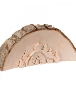 Crèche De Noël En Relief, Taillee Dans Un Rondin De Bois, 12 Cm|Waldfabrik, photophore en bois et étoile sapin de Noël Outlet