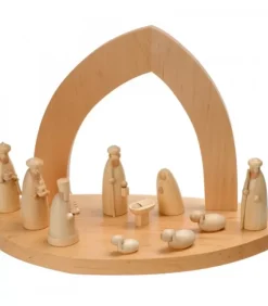 Crèche De Noël Vide A Fabriquer En Bois, 20 Cm|Schalling, crèche moderne New