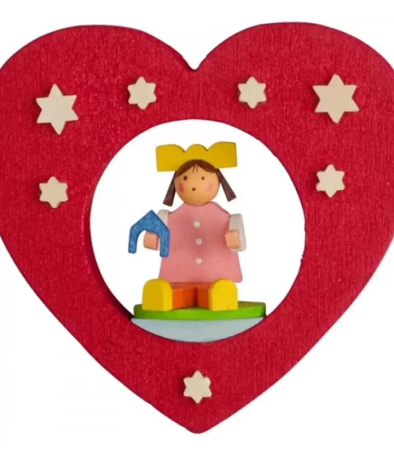 Décoration De Sapin De Noël, Coeur Avec Poupee|Graupner, décoration de sapin de Noël, Déco Noël enfant New