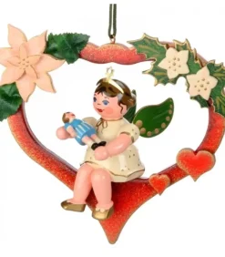 Décoration Sapin De Noël, Ange Dans Un Coeur Rouge|Hubrig, figurines pour enfant Online