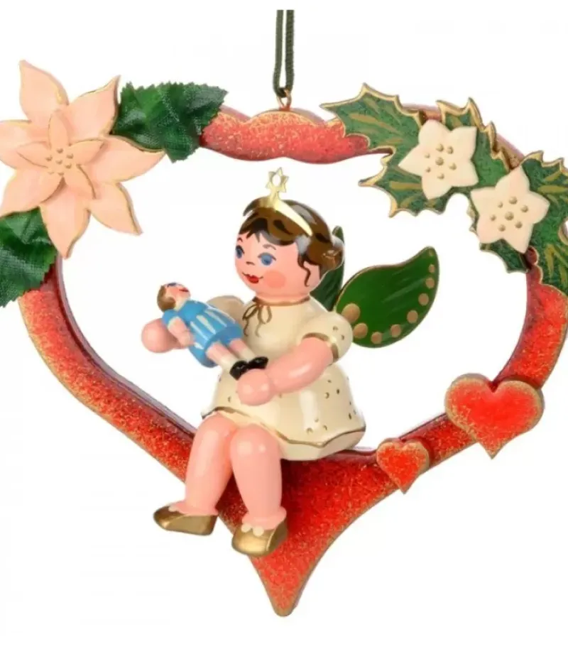 Décoration Sapin De Noël, Ange Dans Un Coeur Rouge|Hubrig, figurines pour enfant Online