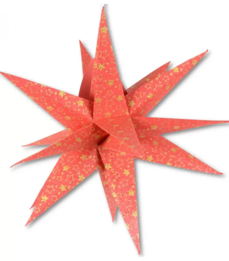 Etoile Lumineuse Rouge En Papier 3D, A Suspendre, 45 Cm|Riffelmacher et Weinberger Hot