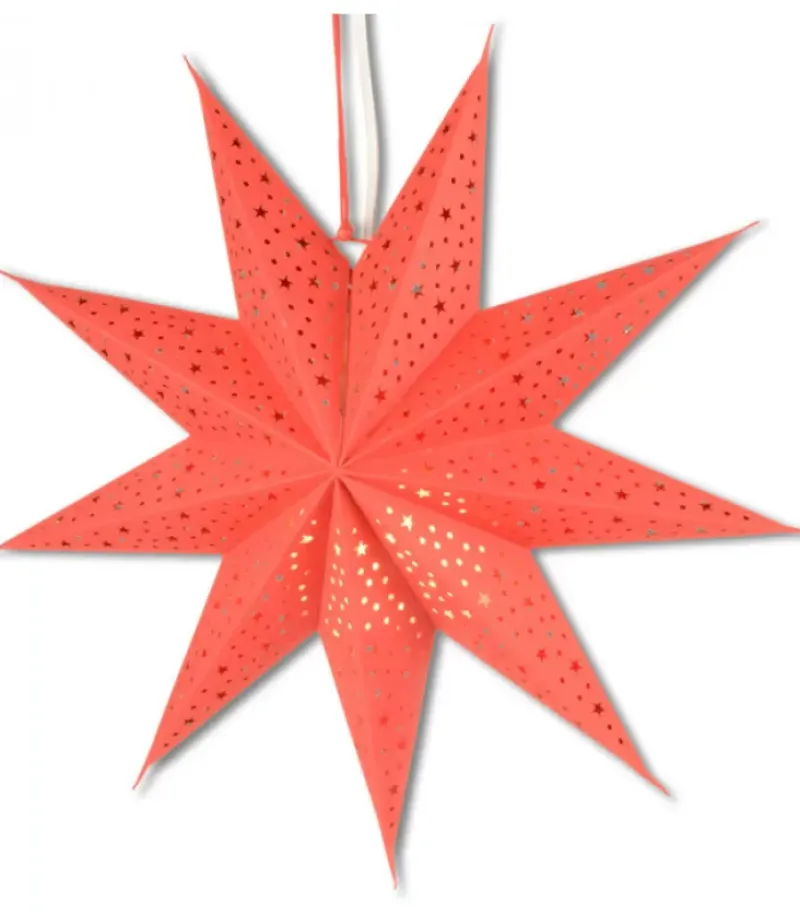 Etoile Lumineuse Rouge En Papier A Suspendre, 45 Cm|Riffelmacher et Weinberger Online