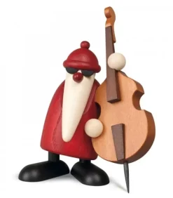 Figurine Père Noël Contrebassiste|Köhler, Père Noël en bois