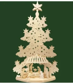 Grand Sapin Lumineux Led En Bois Avec Personnages De La Crèche|Ratags, décos de Noël lumineuses en bois Online