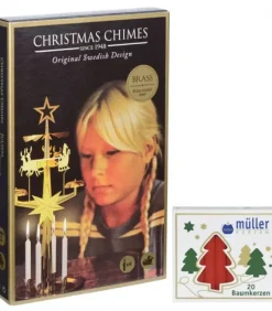 Kit Carillon Père Noël Dore + Bougies|Angel Chimes, carillon des anges Outlet