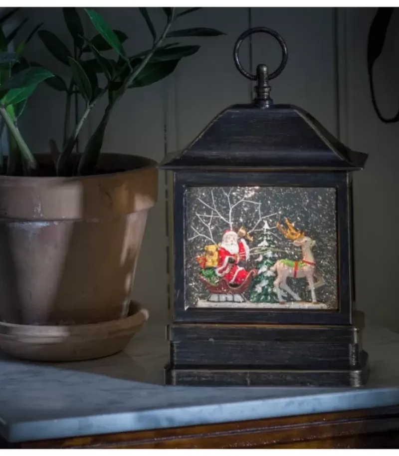 Lanterne À Neige A Led Avec Père Noël Dans Son Traineau, 25 Cm|Konstsmide, guirlandes lumineuses de Noël Outlet