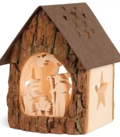 Lanterne Crèche De Noël Avec Figurines Ciselees, 14 Cm|Waldfabrik, photophore en bois et étoile sapin de Noël Hot