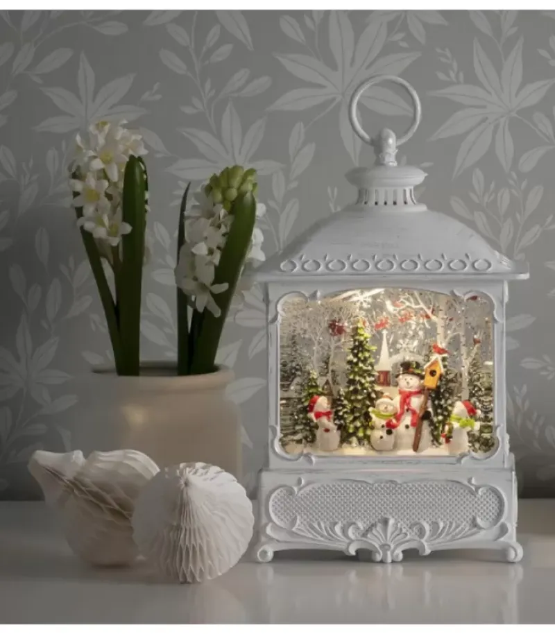 Lanterne De Noël Blanche, 4 Bonshommes De Neige Avec Oiseaux|Konstsmide, guirlandes lumineuses de Noël Best