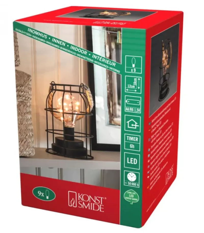 Lanterne Lumineuse A Led En Metal, Ronde, 18 Cm|Konstsmide, guirlandes lumineuses de Noël Clearance