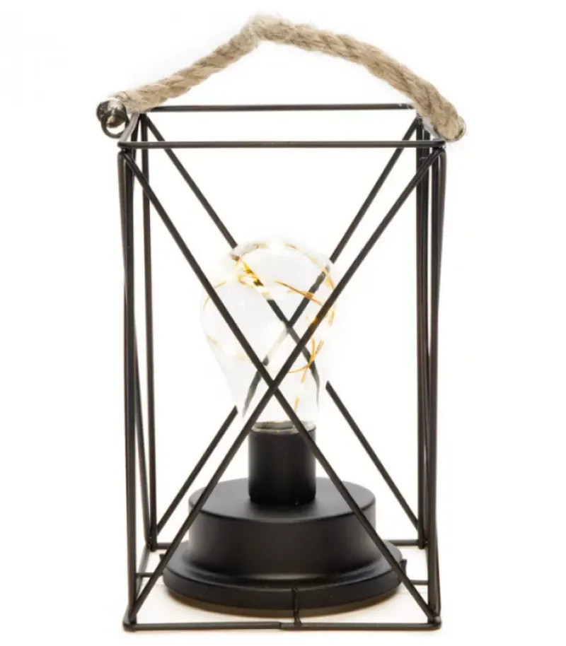 Lanterne Lumineuse A Led En Metal, Carree, 19 Cm|Konstsmide, guirlandes lumineuses de Noël Hot