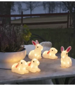 Lapins Lumineux 14 Cm En Acrylique, 40 Diodes Blanc Chaud|Konstsmide, guirlandes lumineuses de Noël Hot