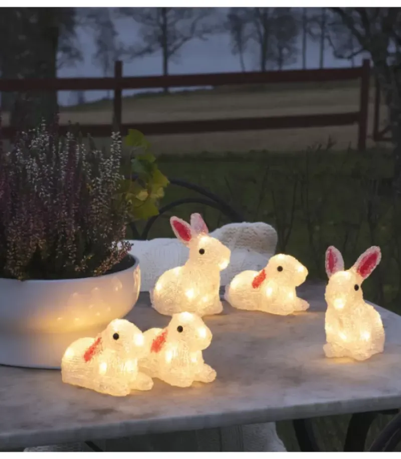 Lapins Lumineux 14 Cm En Acrylique, 40 Diodes Blanc Chaud|Konstsmide, guirlandes lumineuses de Noël Hot