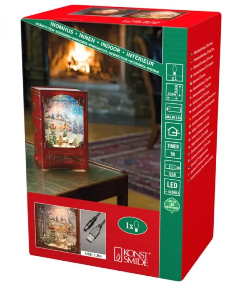 Livre De Noël Lanterne À Neige, Père Noël Dans Un Traineau|Konstsmide, guirlandes lumineuses de Noël Clearance