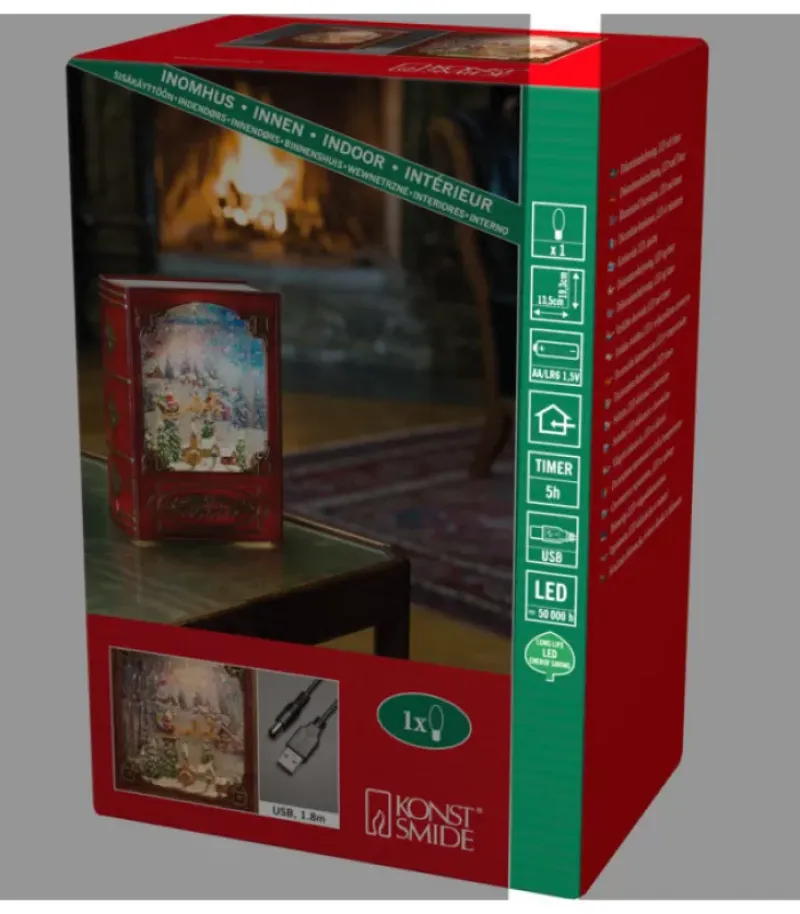Livre De Noël Lanterne À Neige, Père Noël Dans Un Traineau|Konstsmide, guirlandes lumineuses de Noël Clearance