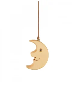 Lune En Bois De Chene A Suspendre 8,5 Cm|Waldfabrik, photophore en bois et étoile sapin de Noël New