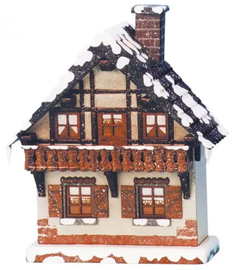 Maison Eclairee Pour Village De Noël Miniature Winterkinder, Maison Avec Balcon|Hubrig, figurines pour enfant Discount