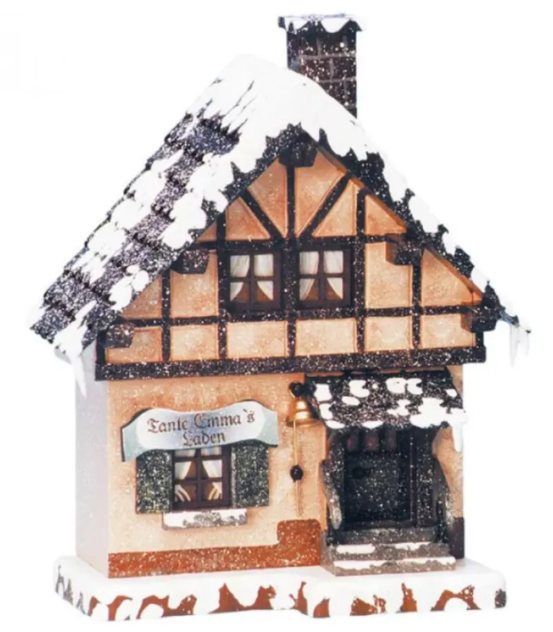 Maison Eclairee Pour Village De Noël Miniature Winterkinder, La Boutique De Tante Emma|Hubrig, figurines pour enfant Outlet