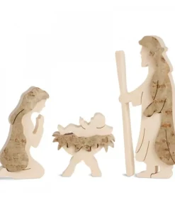 Marie, Joseph Et Enfant Jesus En Ecorce De Bois, 10 Cm|Waldfabrik, photophore en bois et étoile sapin de Noël Discount