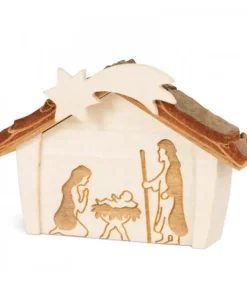 Mini Crèche De Noël En Bois 4 Cm, Avec Nativite Gravee Au Laser|Waldfabrik, photophore en bois et étoile sapin de Noël New