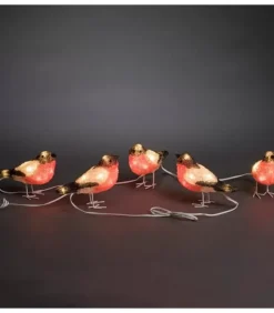 Oiseaux Lumineux Led, 5 Rouge-Gorge|Konstsmide, guirlandes lumineuses de Noël