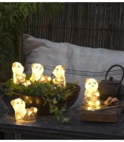 Pandas Lumineux En Acrylique Led, Lot De 5, 11,5 Cm|Konstsmide, guirlandes lumineuses de Noël Online