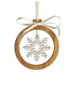 Pendentif En Bois D'Olivier Motif Cristal De Neige N°2|Waldfabrik, photophore en bois et étoile sapin de Noël Sale