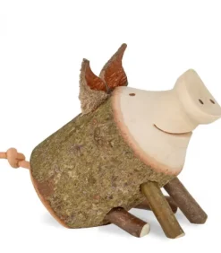 Petit Cochon En Bois Assis, 3 Cm|Waldfabrik, photophore en bois et étoile sapin de Noël Outlet