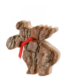 Petit Elan En Bois Avec Noeud Rouge 8 Cm|Waldfabrik, photophore en bois et étoile sapin de Noël Outlet