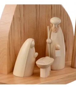 Petite Crèche Moderne En Bois Avec Un Palmier Et La Nativite|Schalling, crèche moderne Clearance